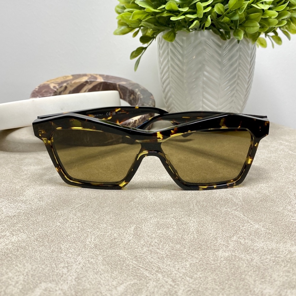 BOTTEGA VENETA 55mm Cat Eye Sunglasses Havana Frame Brown Lens | New in Case